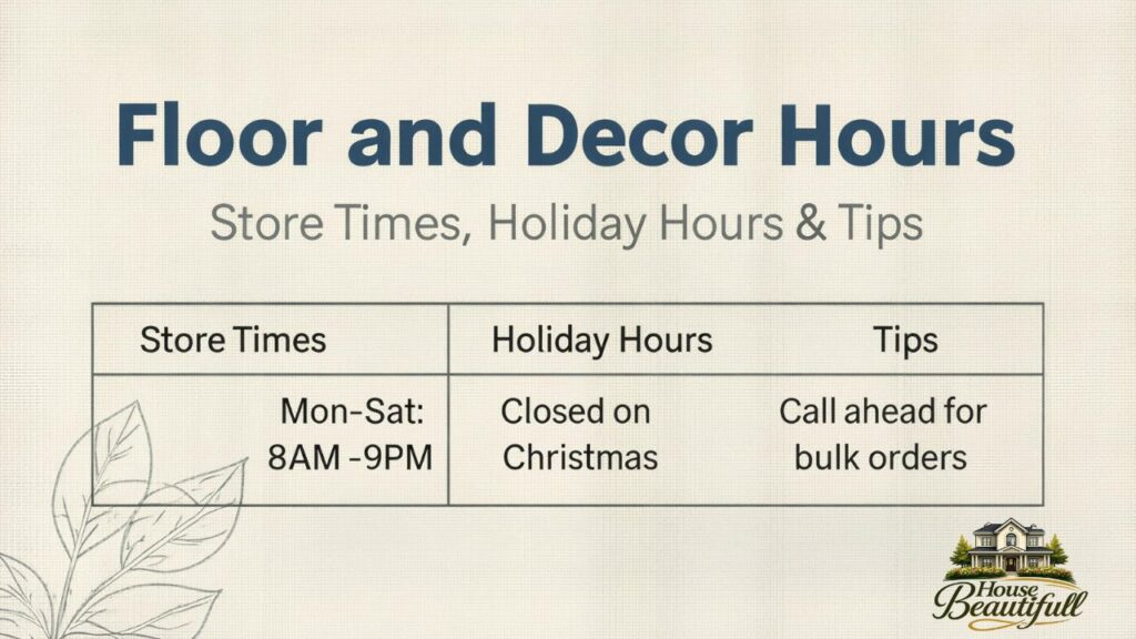 Floor and Decor Hours: Store Times, Holiday Hours & Tips